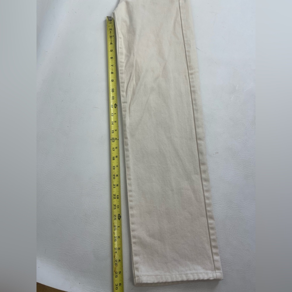 RSQ High Rise Relaxed Straight Leg Cream Jeans Size 25 - Picture 11 of 14